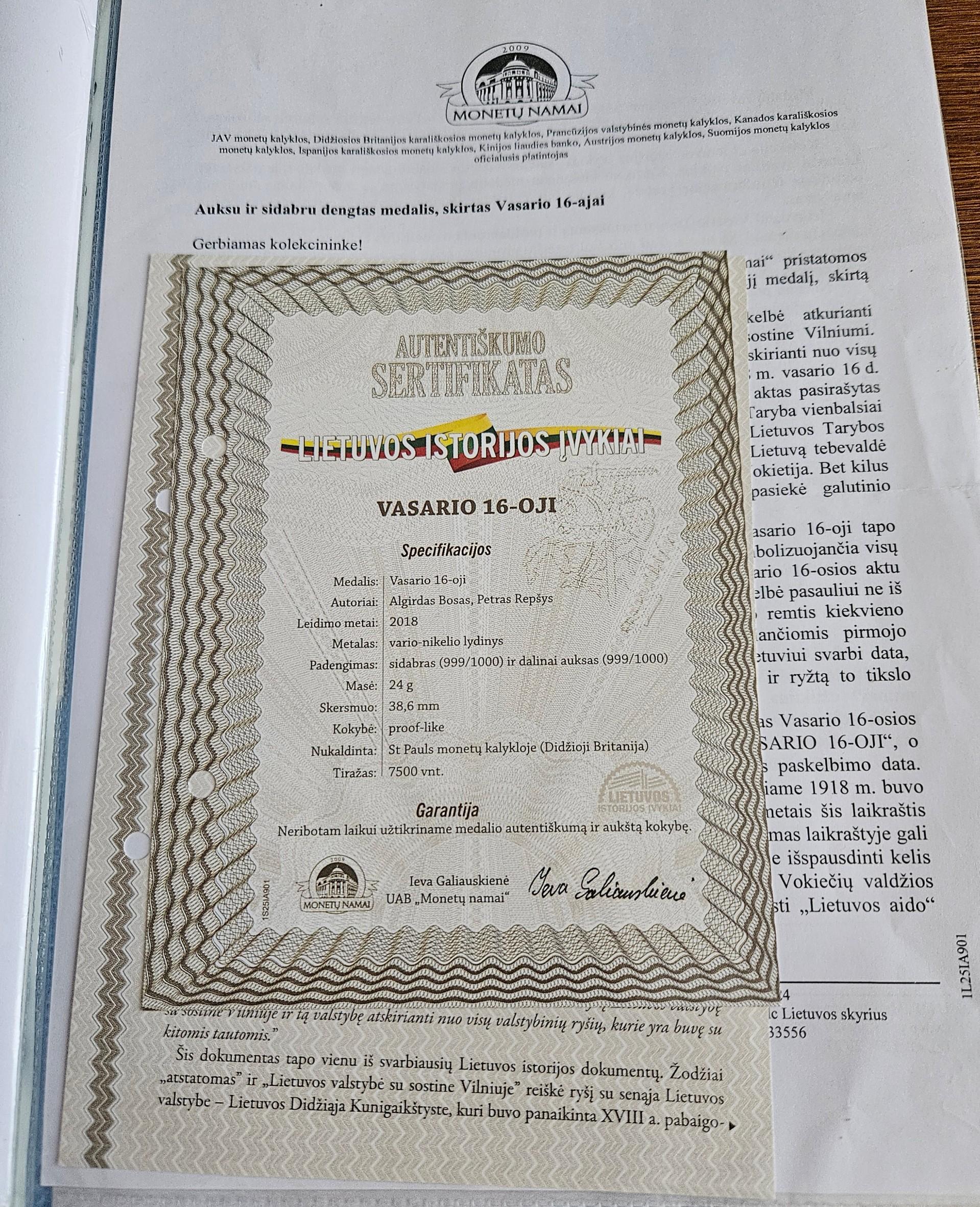 Reprezentacinis dėklas "Lietuvos istorijos įvykiai"