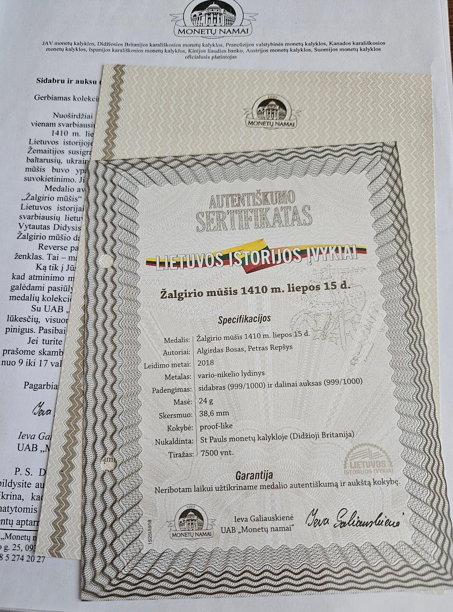 Reprezentacinis dėklas "Lietuvos istorijos įvykiai"