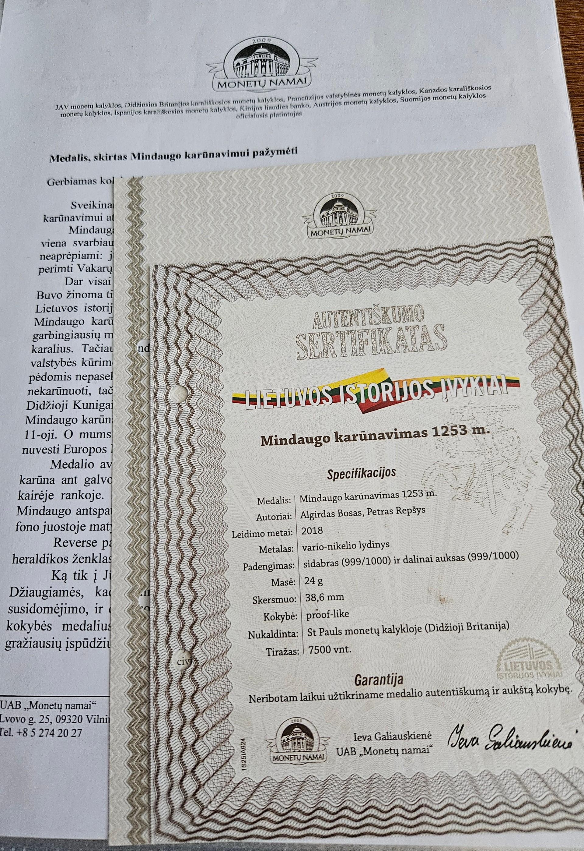 Reprezentacinis dėklas "Lietuvos istorijos įvykiai"