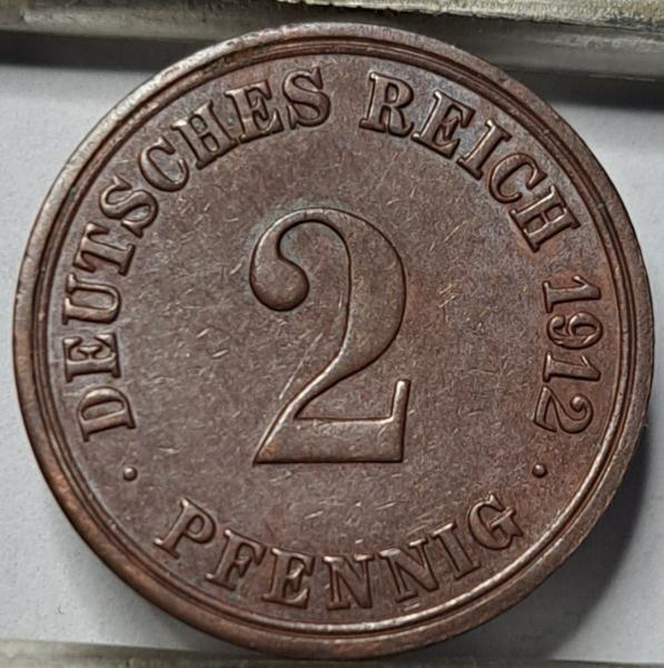 Vokietija 2 Pfenigai 1912 A KM#16 Varis (5867)