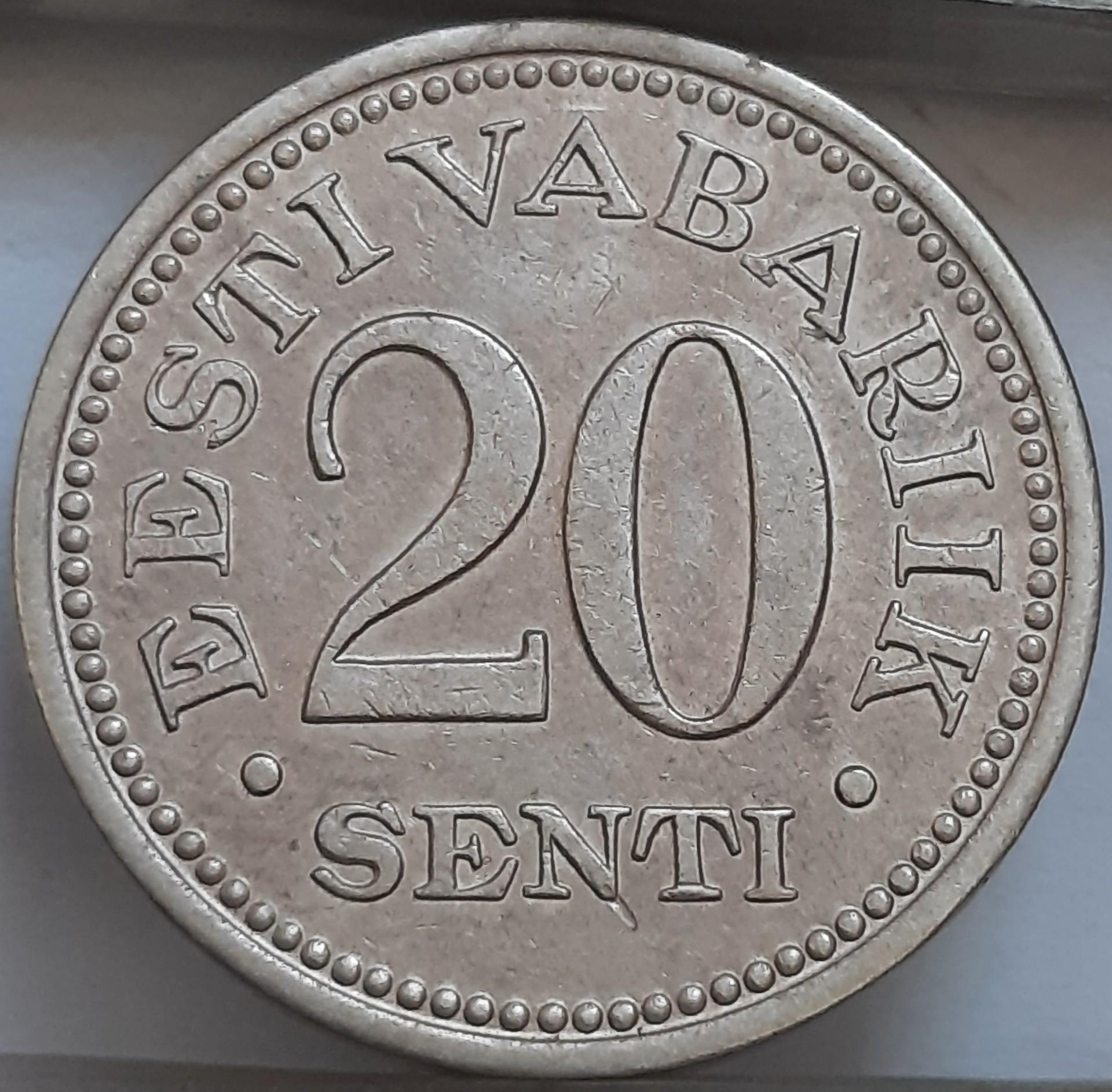 Estija 20 Sentų 1935 KM#17 (5839)