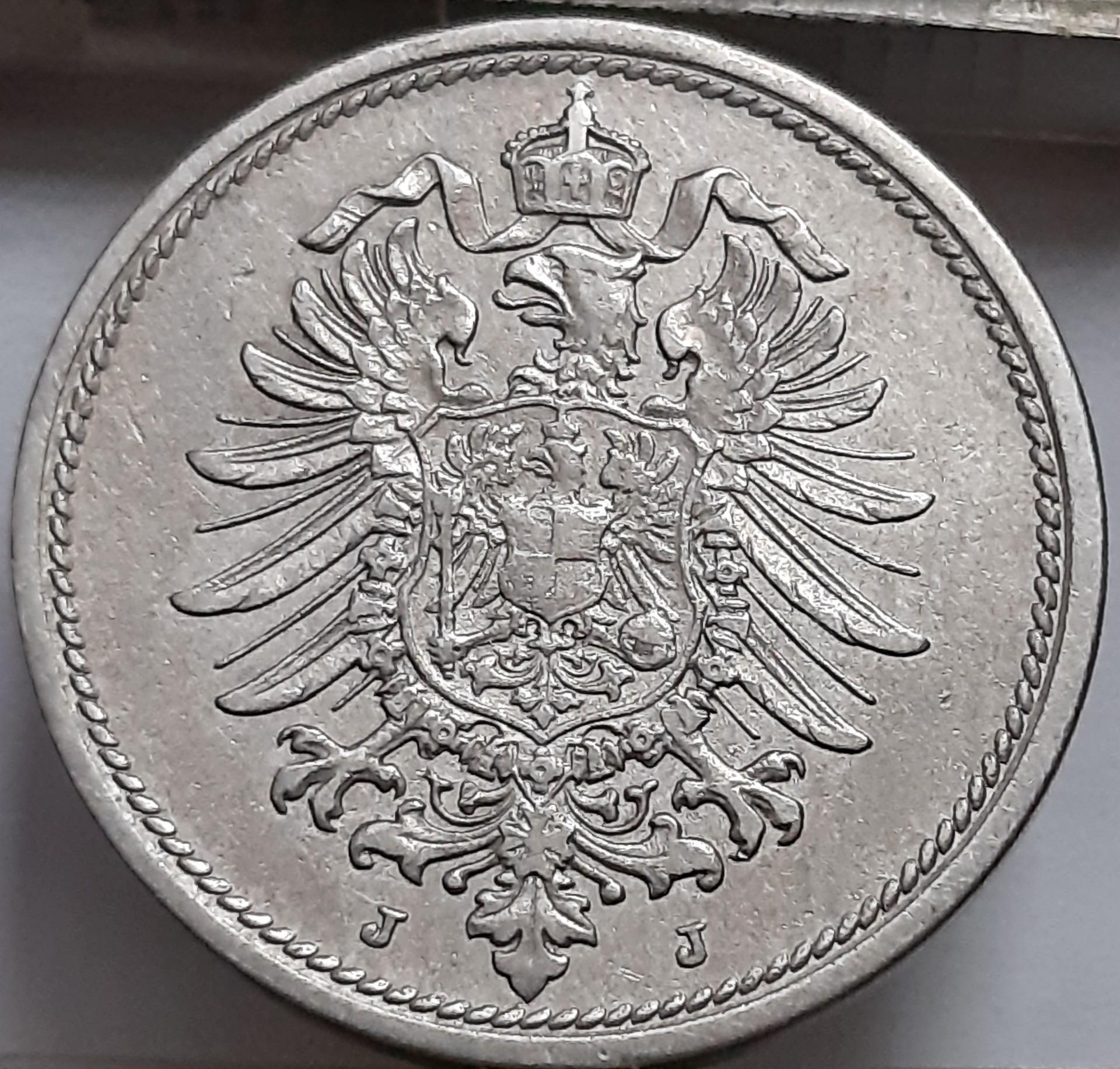 Vokietija 10 pfenigų 1875 J KM#4 (5915)