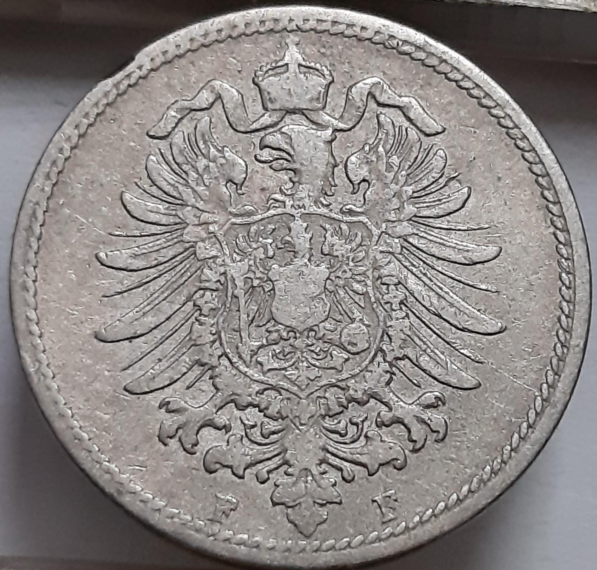 Vokietija 10 pfenigų 1875 F KM#4 (5920)