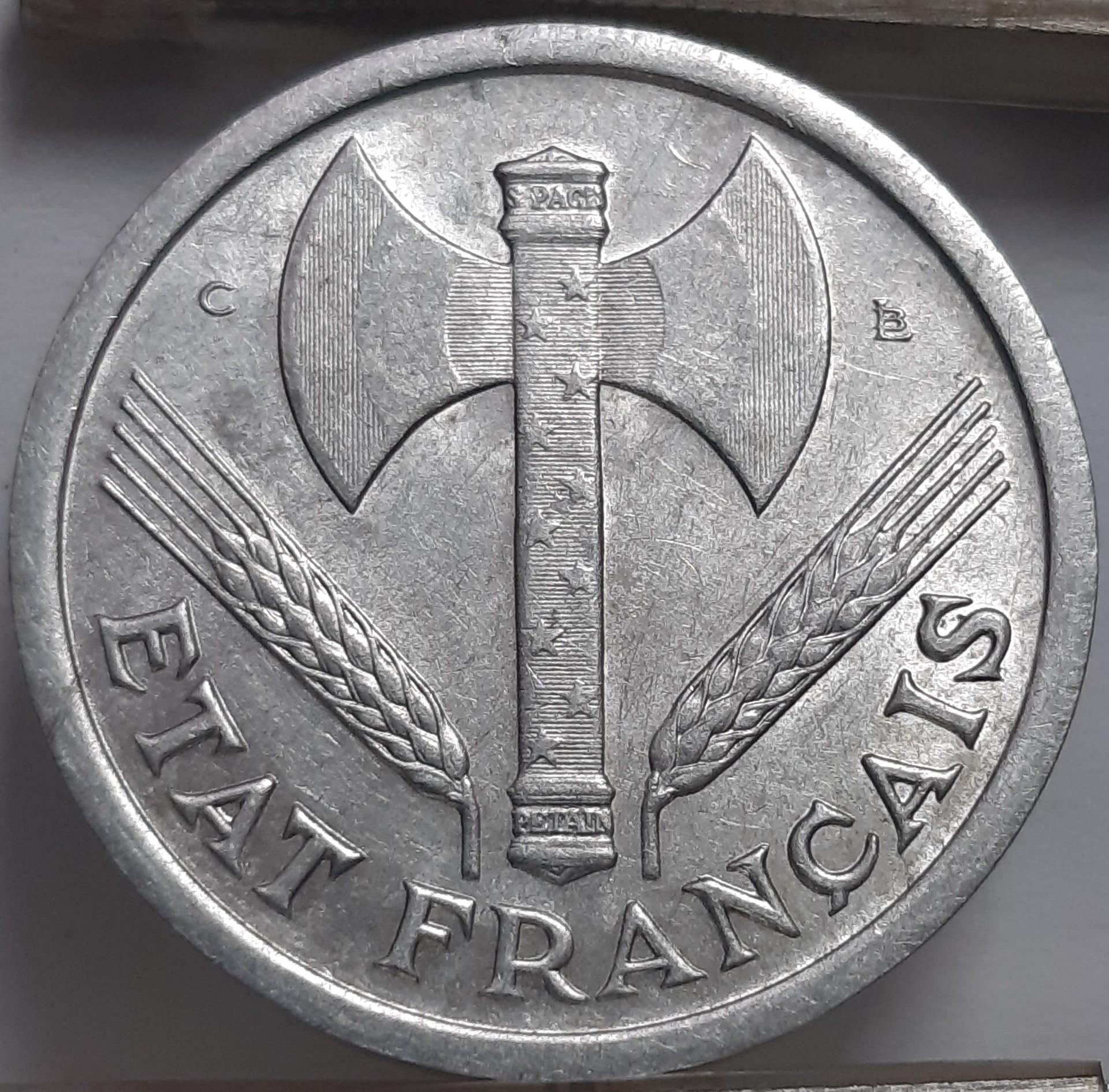 Prancūzija 2 Frankai 1944 C KM#904 (5804)