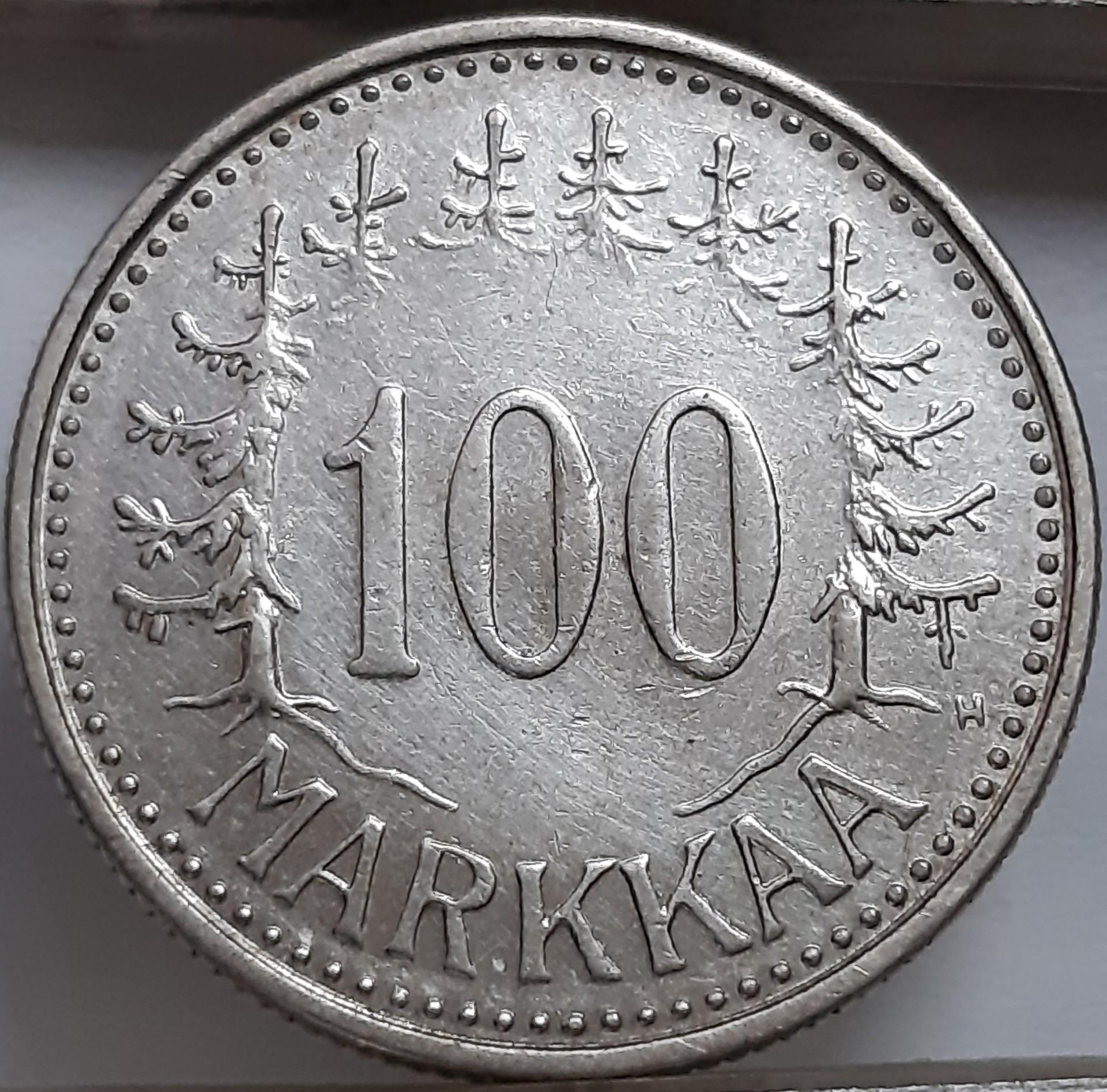 Suomija 100 Markių 1958 KM#41 Sidabras (5723)