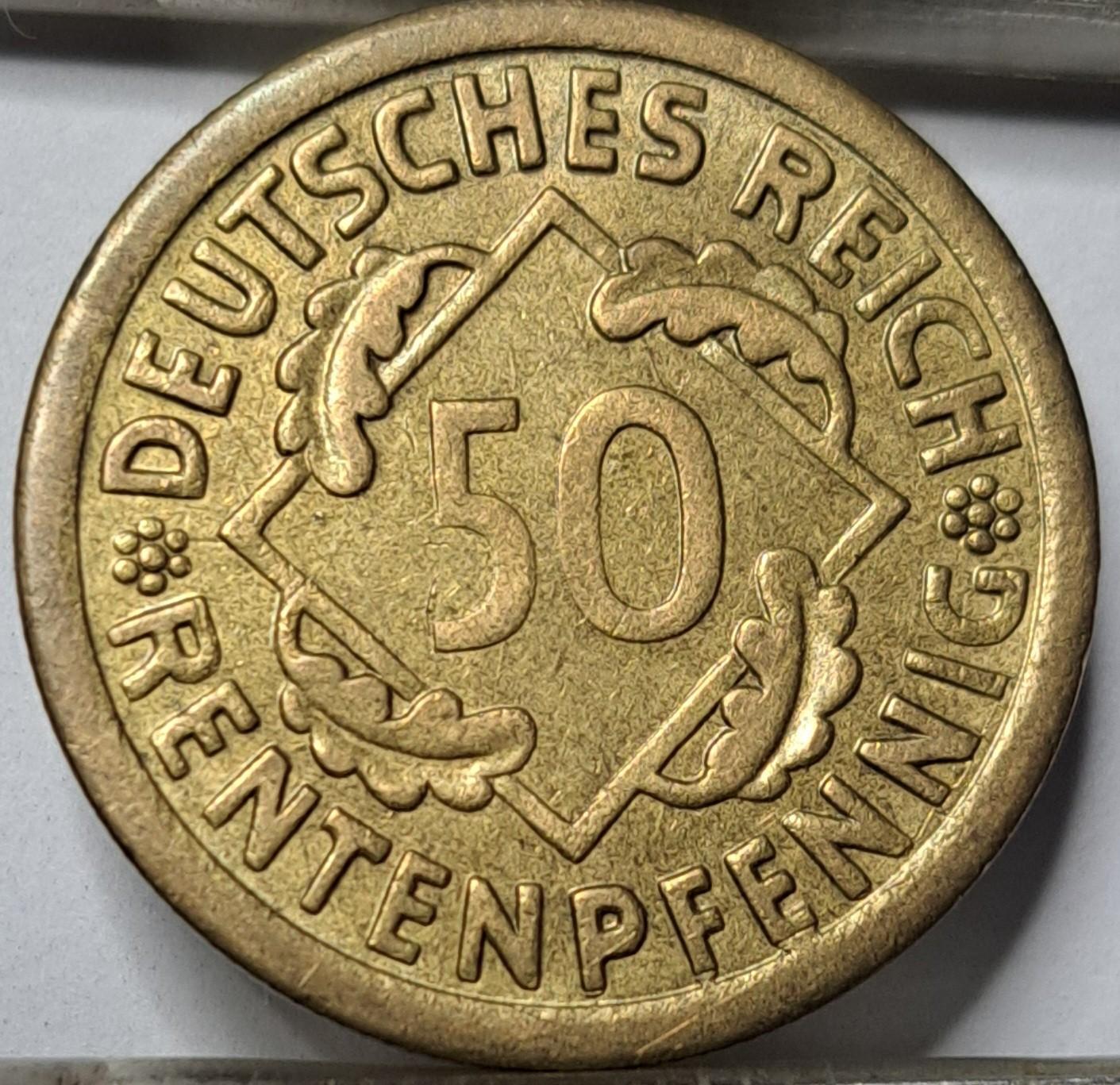 Vokietija 50 Rentenpfenigų 1923 A KM#34 (5806)