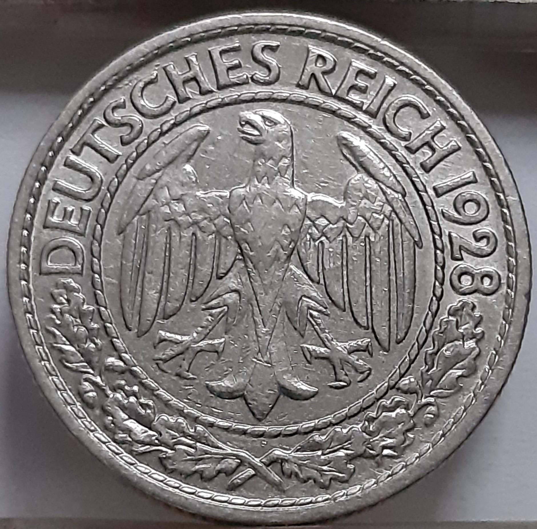 Vokietija 50 Reichspfenigų 1928 A KM#49 (5660)