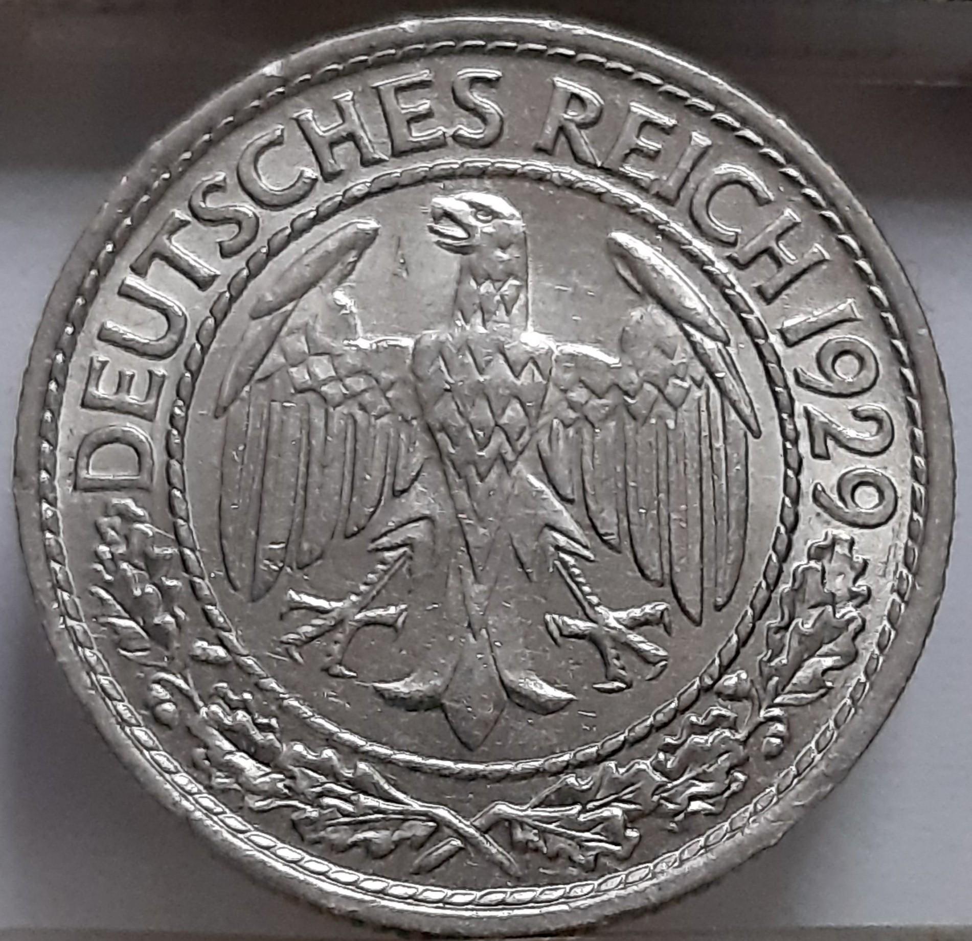 Vokietija 50 Reichspfenigų 1929 A KM#49 (5661)