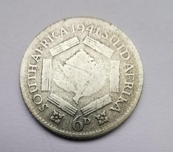 Pietų Afrika 6 p 1941 sidabras 