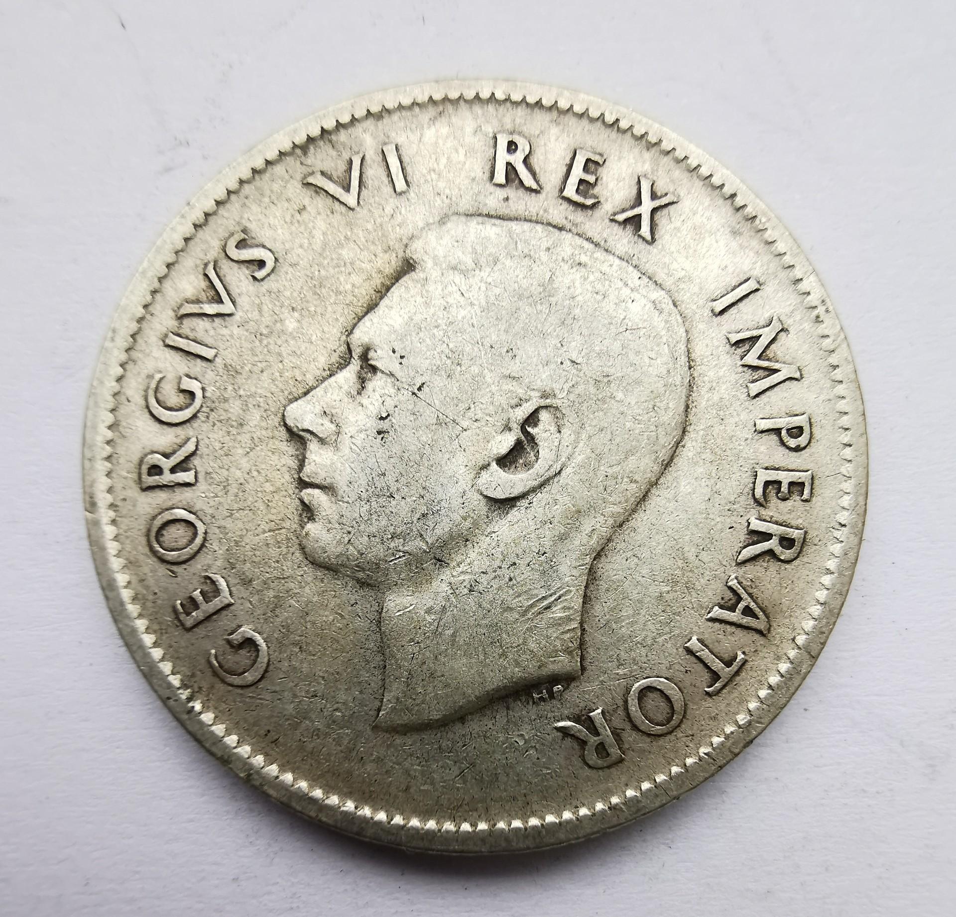 Pietų Afrika 2 šilingai 1943 sidabras