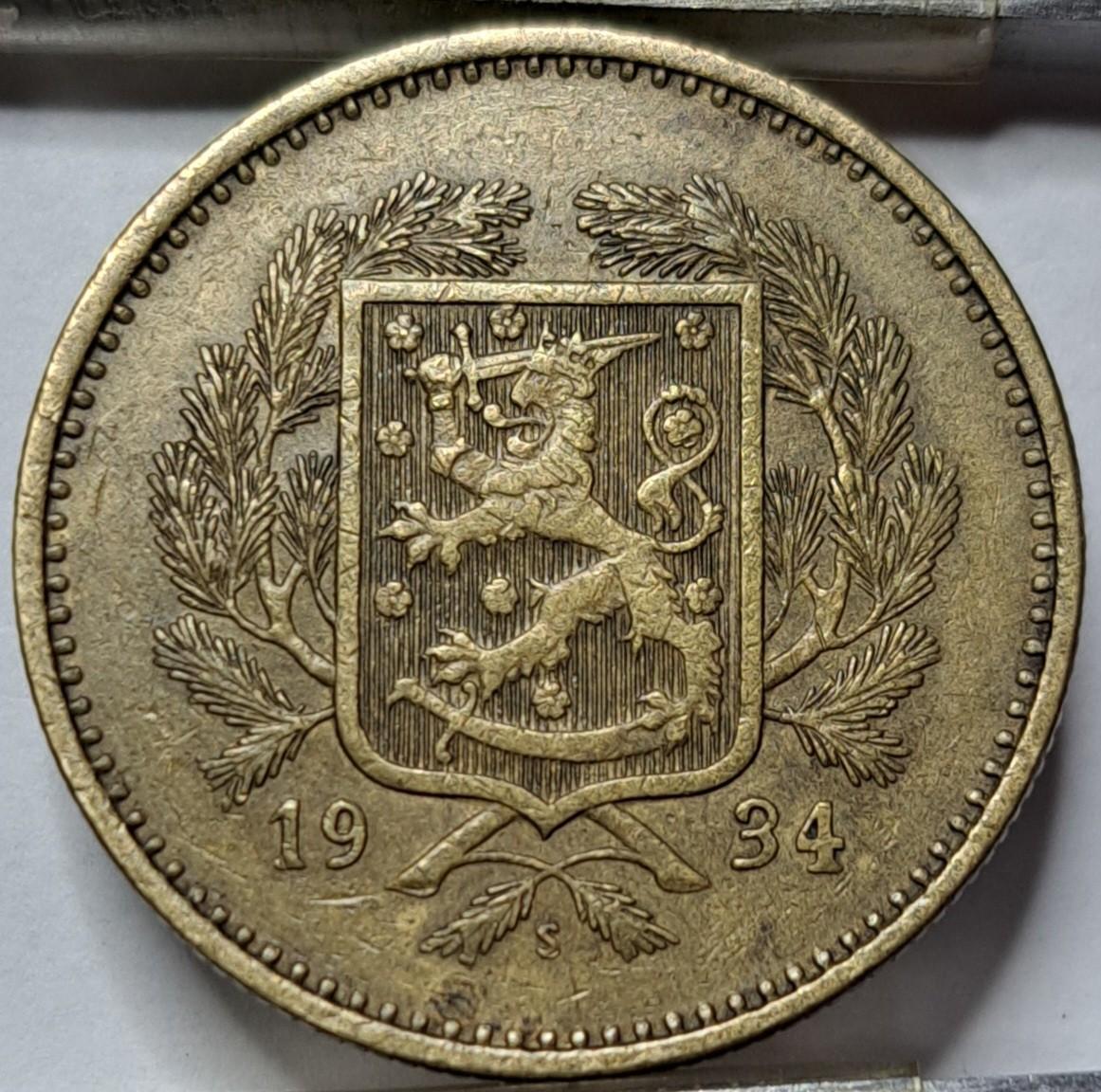 Suomija 10 Markių 1934 KM#32A (5728)