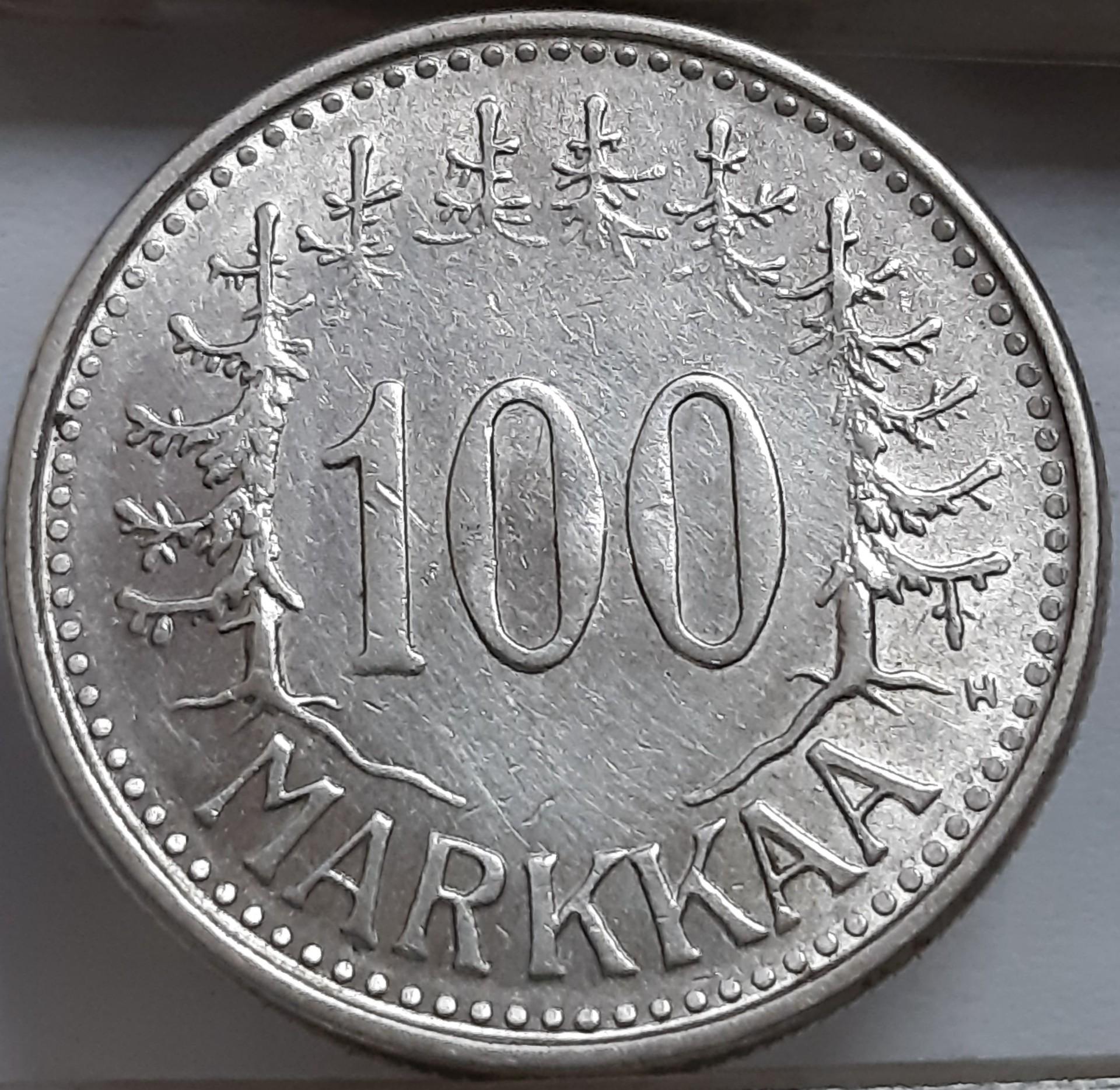 Suomija 100 Markių 1957 KM#41 Sidabras (5722)