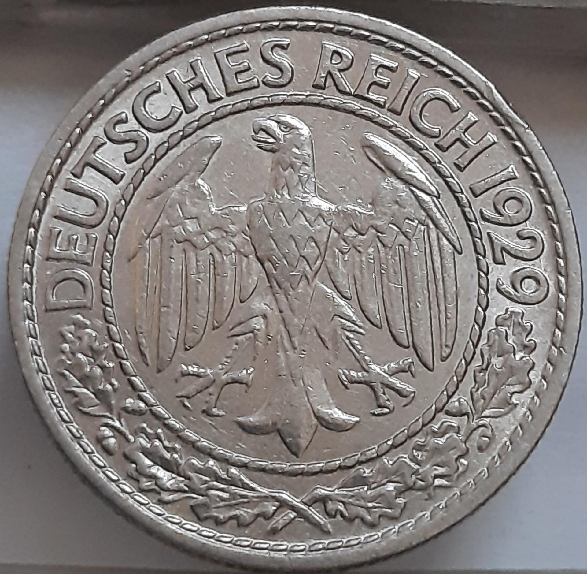 Vokietija 50 Reichspfenigų 1929 A KM#49 (5860)