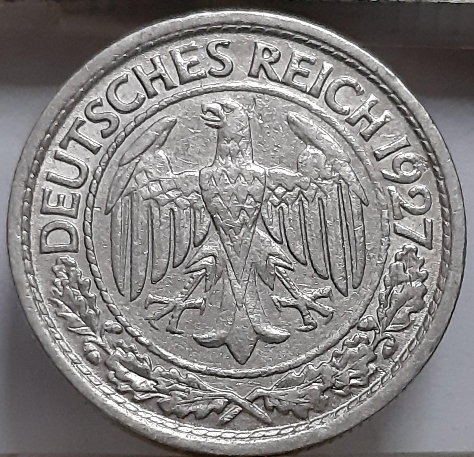 Vokietija 50 Reichspfenigų 1927 A KM#49 (5656)
