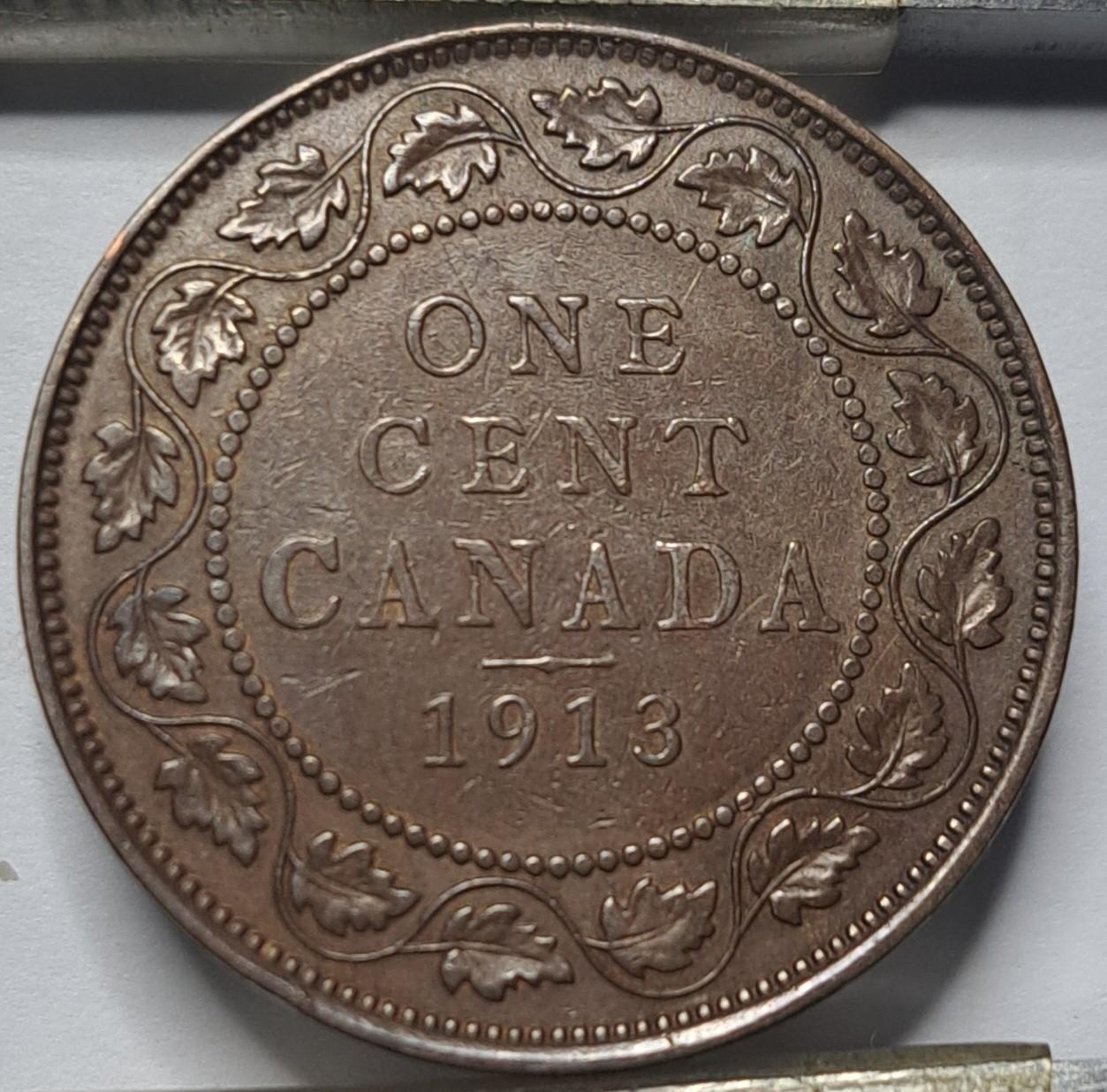 Kanada 1 Centas 1913 KM#21 Bronza (6037)