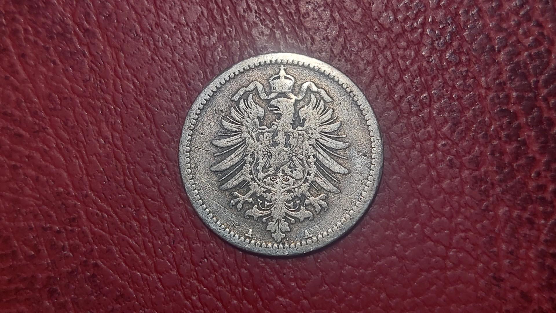 Vokietija 50 pfenigų, 1876A KM# 6 AG 0.900