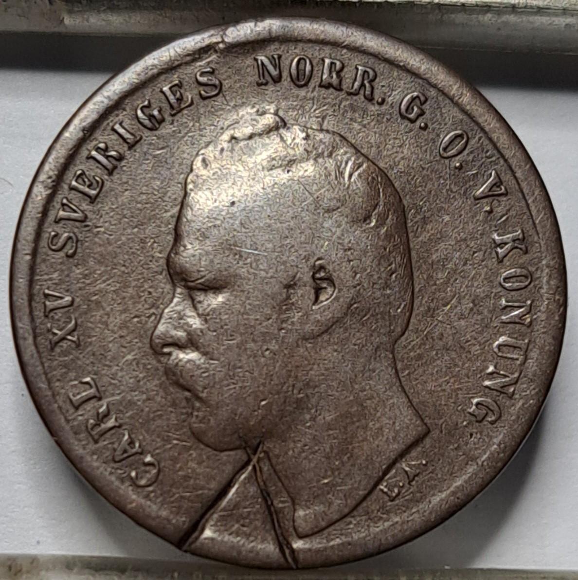 Švedija 1 erė 1864 KM#705 L.A. (6042)