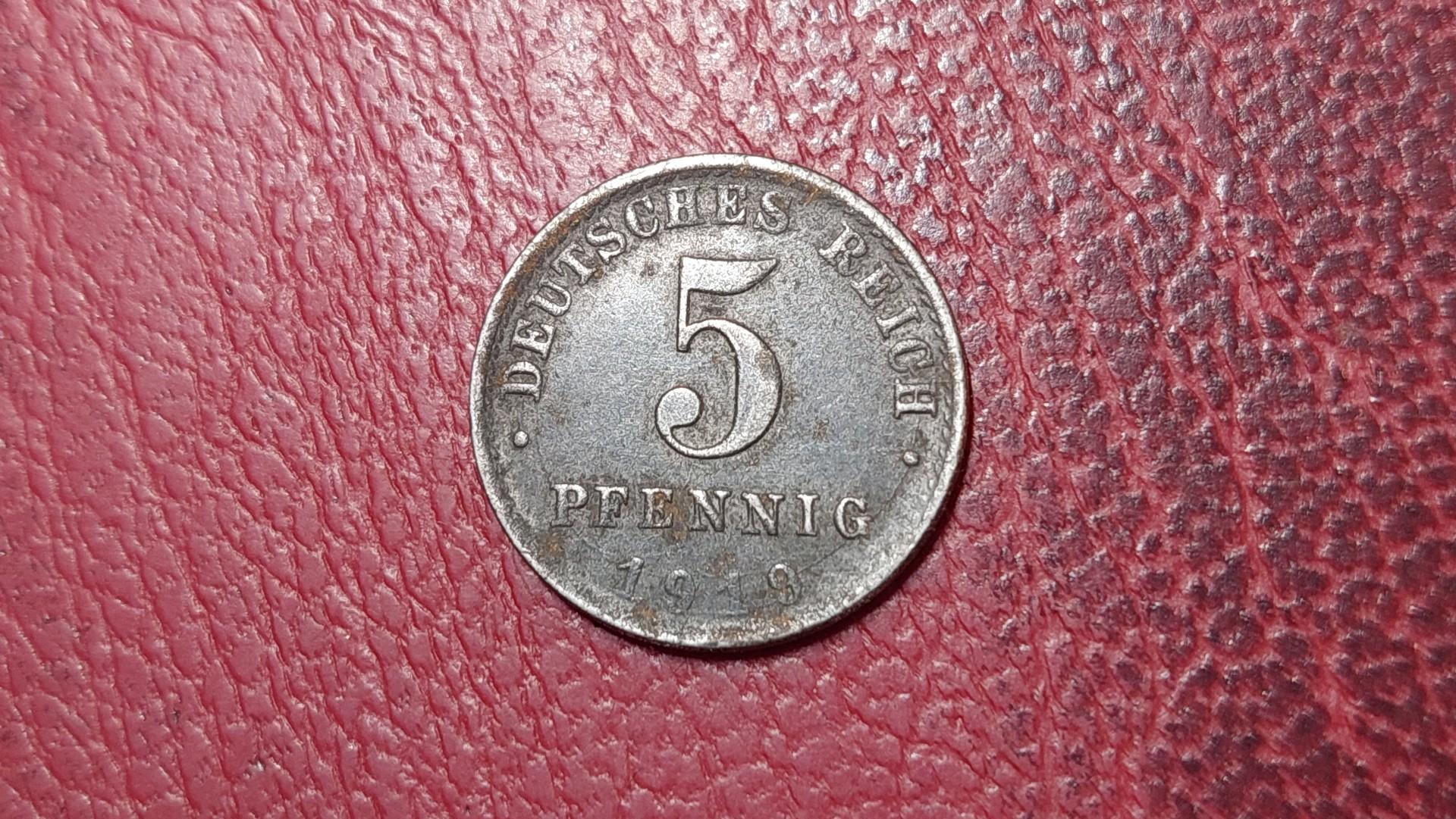 Vokietija 5 pfenigai, 1919A KM# 19