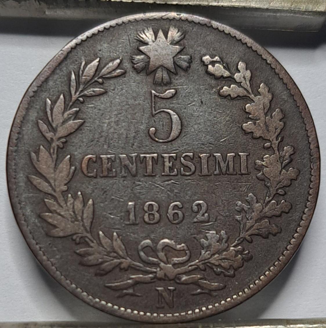 Italija 5 čentezimai 1862 KM#3 (6046)