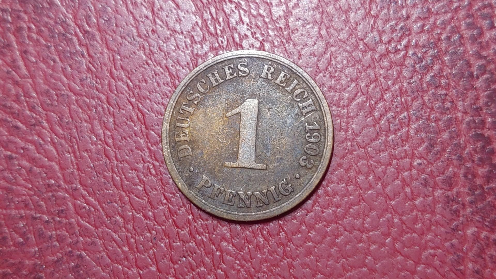 Vokietija 1 pfenigas, 1903A KM# 10