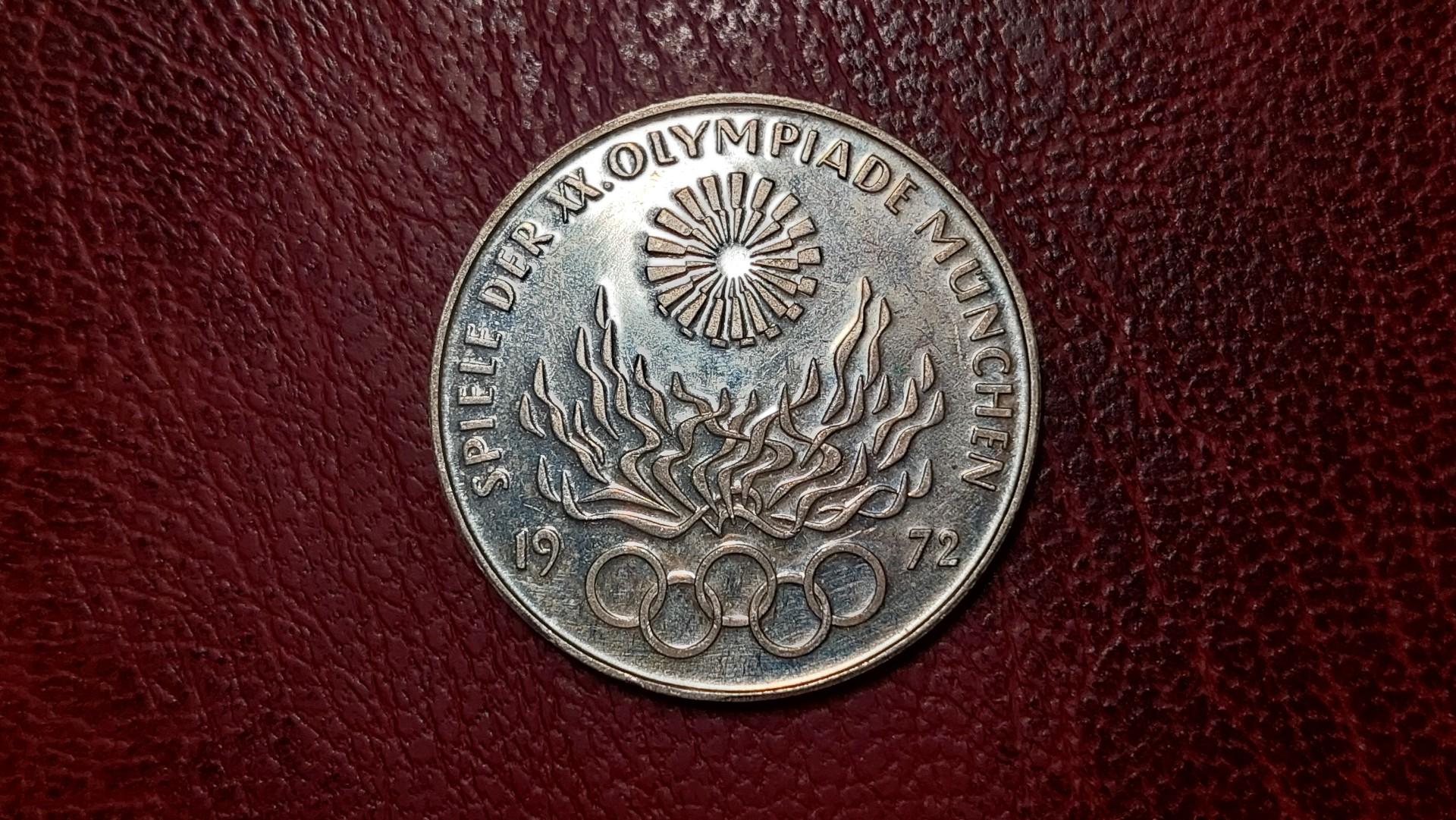 Vokietija 10 markių, 1972D KM# 135 AG 0.625