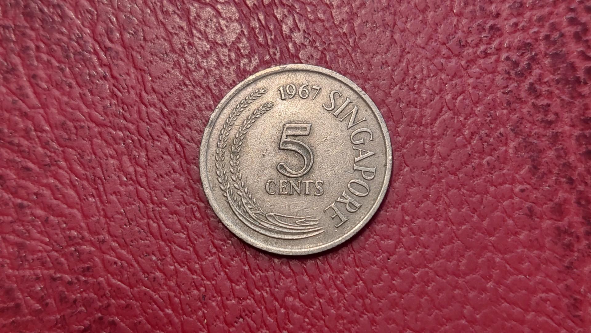 Singapūras 5 centai, 1967 KM# 2