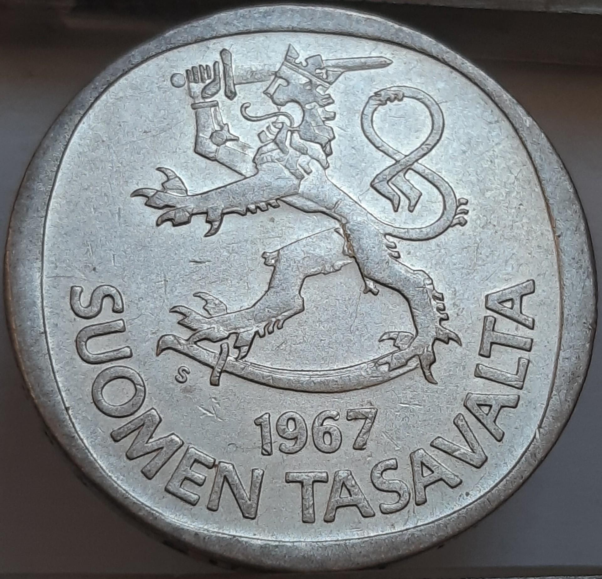 Suomija 1 Markė 1967 KM#49 (5841)