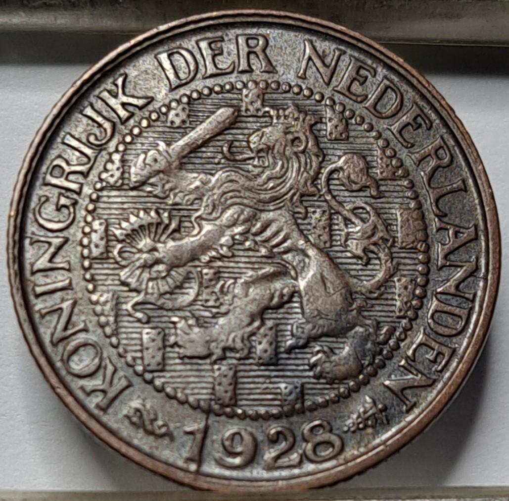 Nyderlandai 1 Centas 1928 KM#152 Bronza (6013)