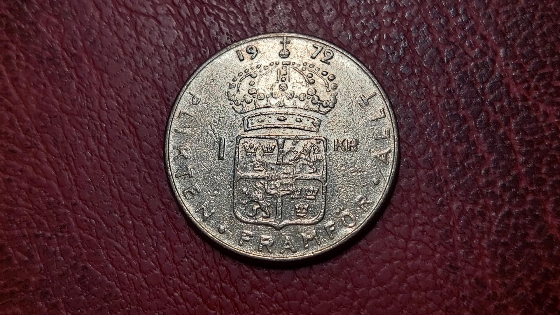 Švedija 1 krona, 1972 KM# 826a