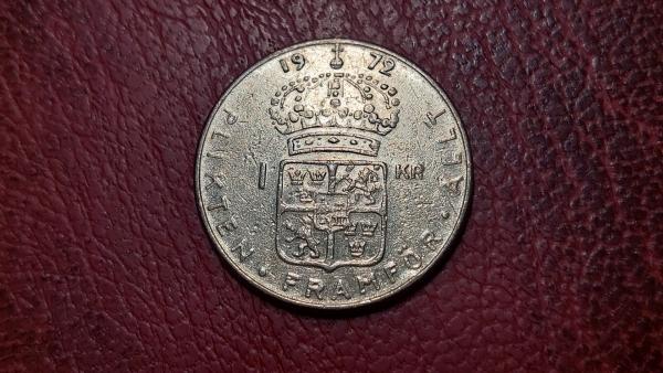 Švedija 1 krona, 1972 KM# 826a