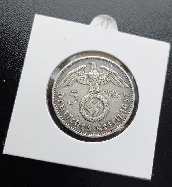 Vokietija-III reichas 1937 F 5 reichsmarkės (sidabras) 