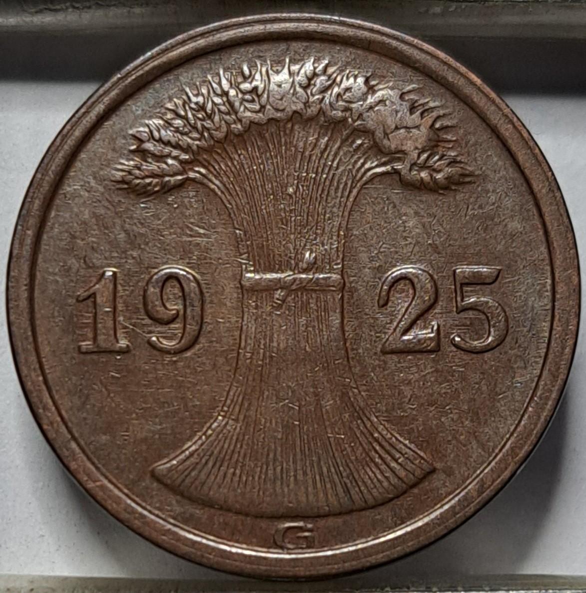 Vokietija 2 Reichspfenigai 1925 G KM#38 (5958)