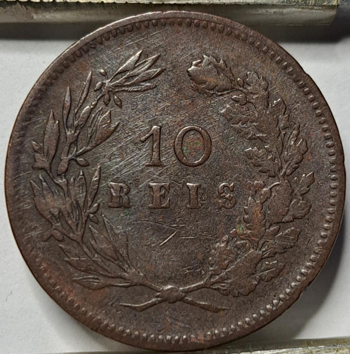 Portugalija 10 Realų 1891 KM#532 Bronza (5740)