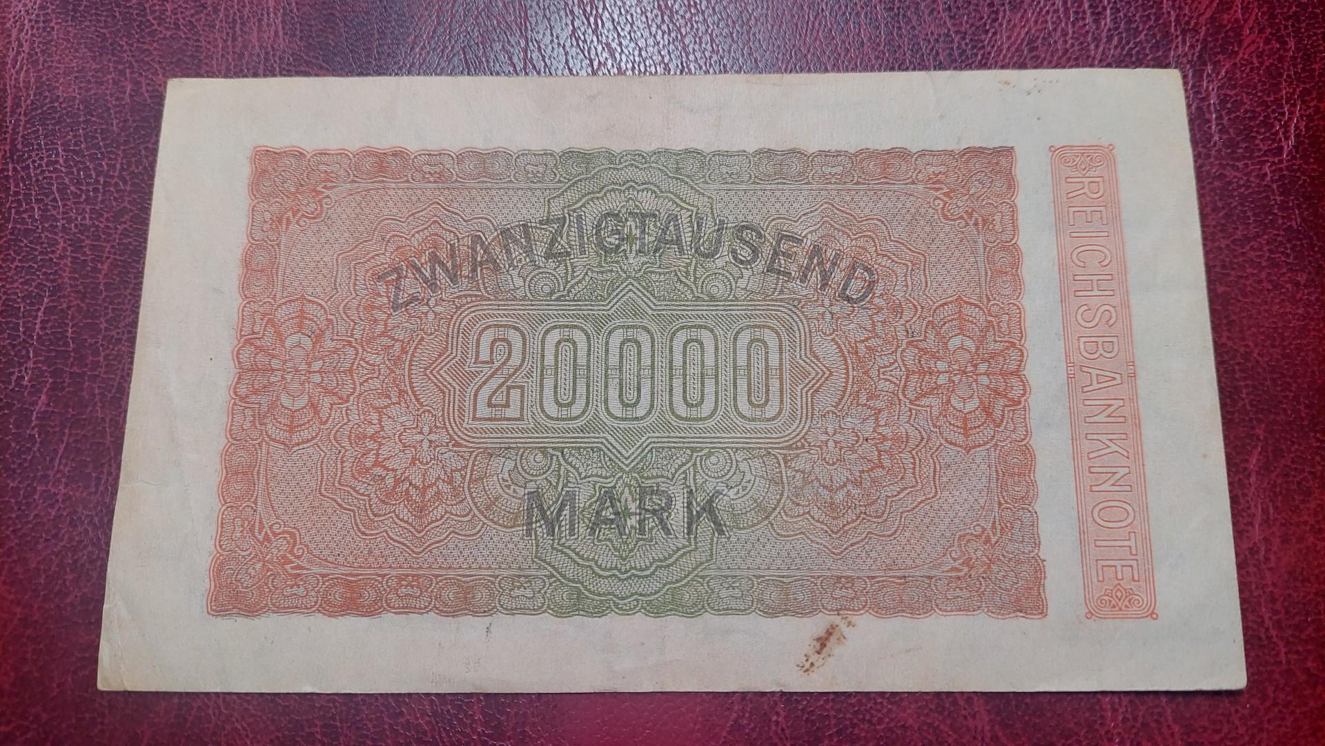 20,000 Mark 1923.02.20 Vokietija P-85b.2.MV