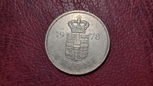 Danija 1 krona, 1978 KM# 862