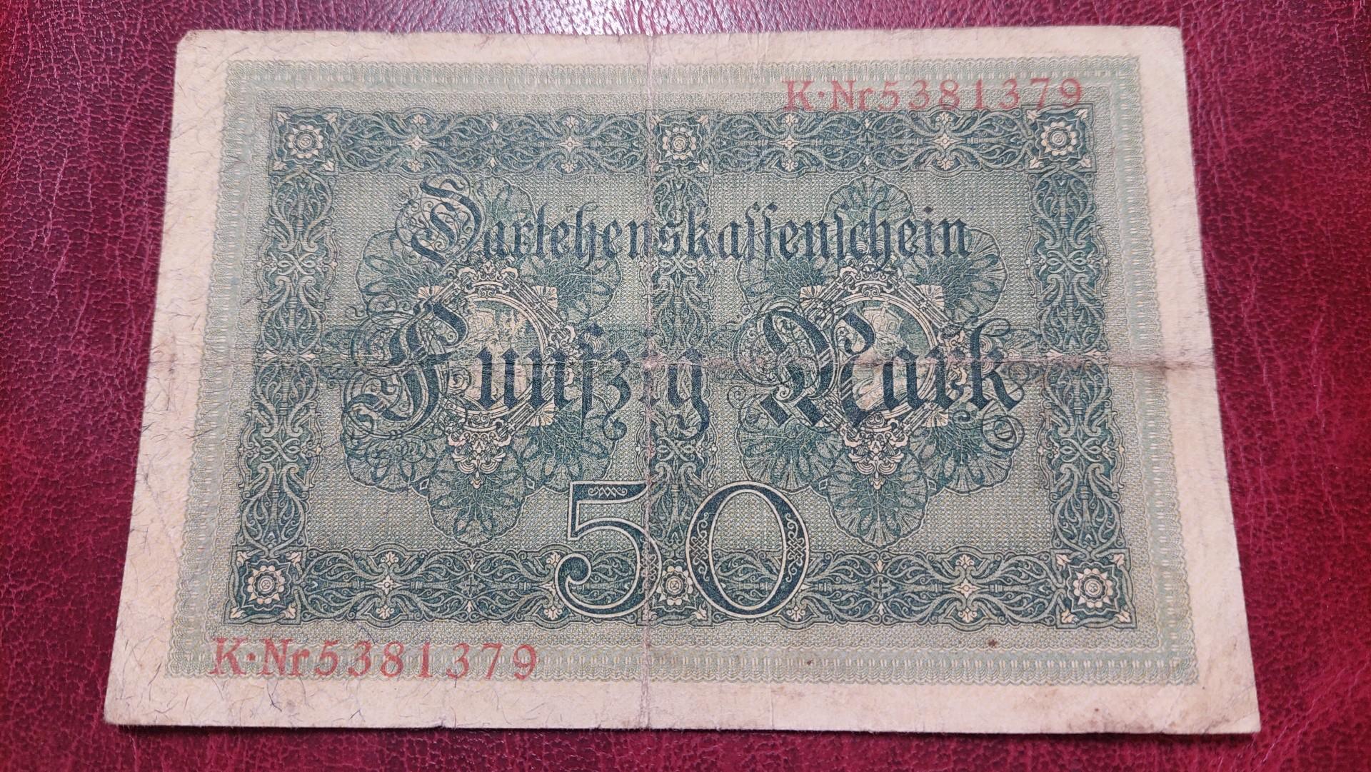 50 Mark 1914.08.05 Vokietija P-49b