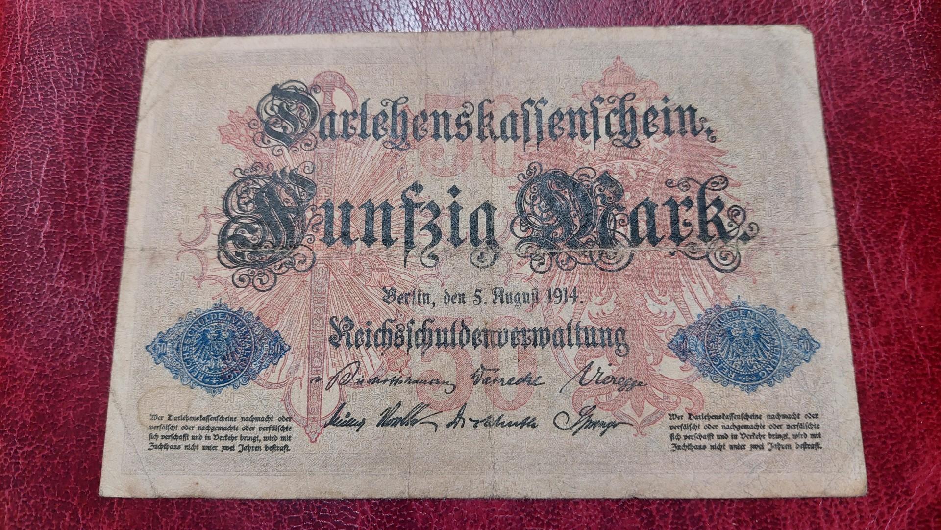 50 Mark 1914.08.05 Vokietija P-49b