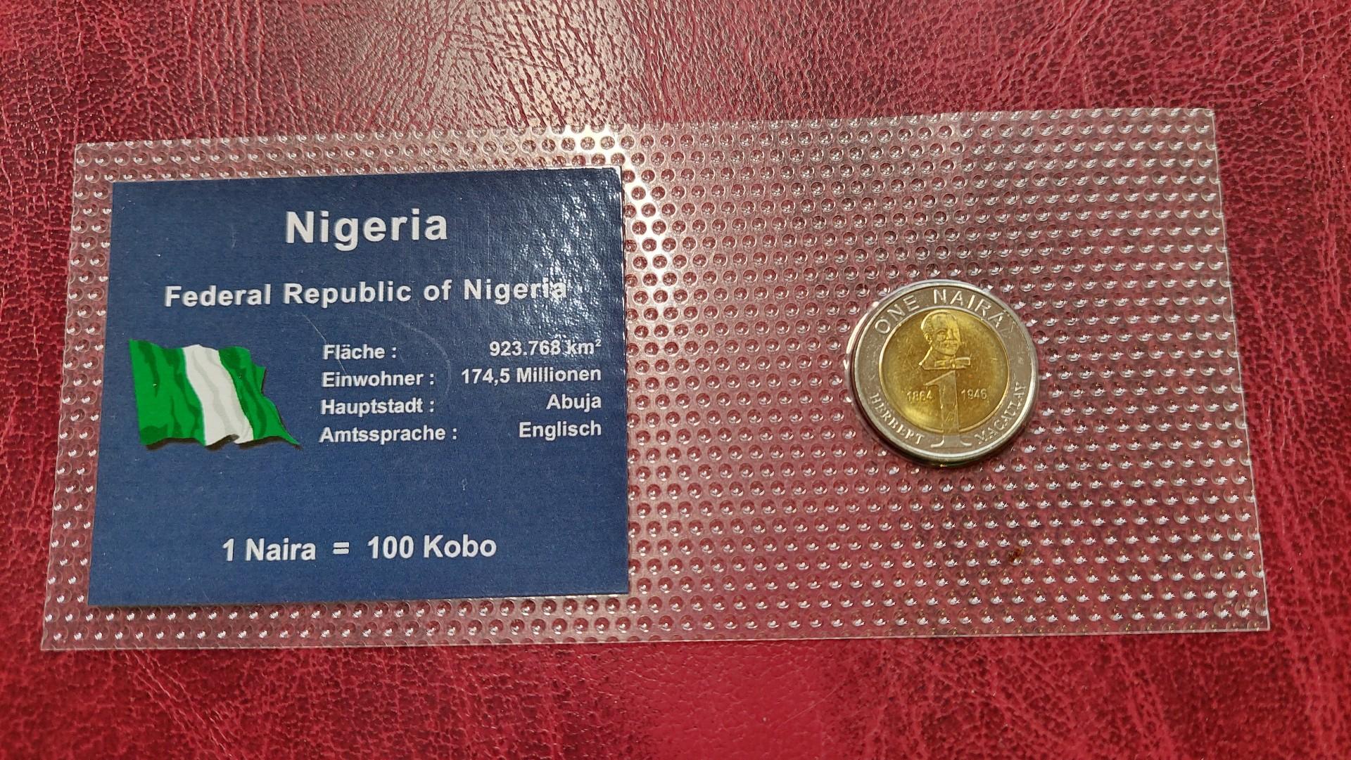 Nigerija 1 naira, 2006 KM# 18 specialiame įdėkle