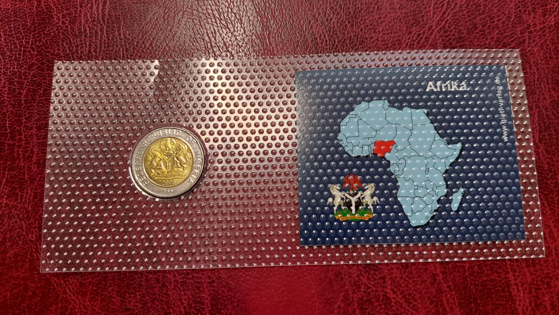 Nigerija 1 naira, 2006 KM# 18 specialiame įdėkle