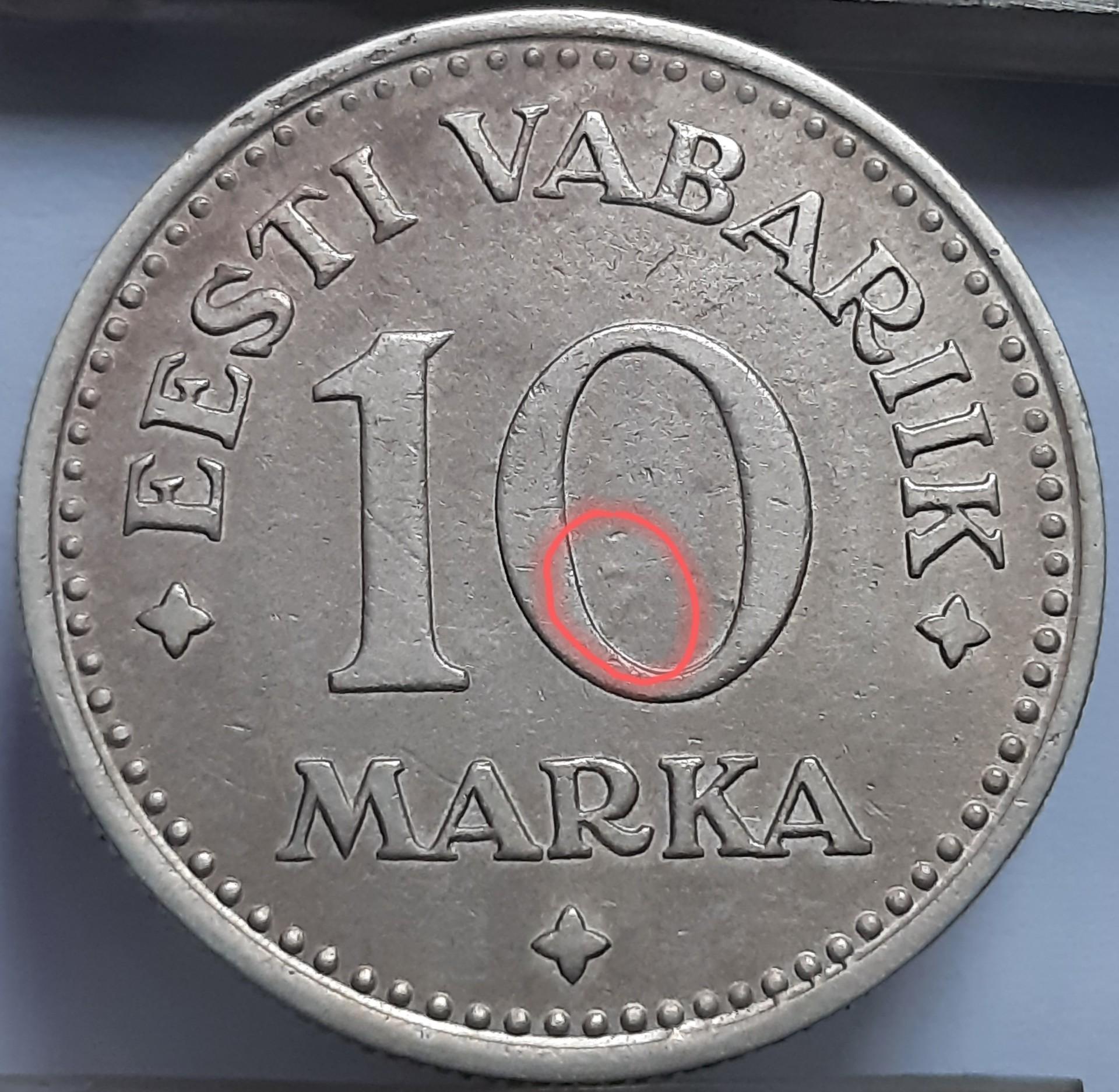 Estija 10 Markių 1925 KM#4 (6718) Brokas