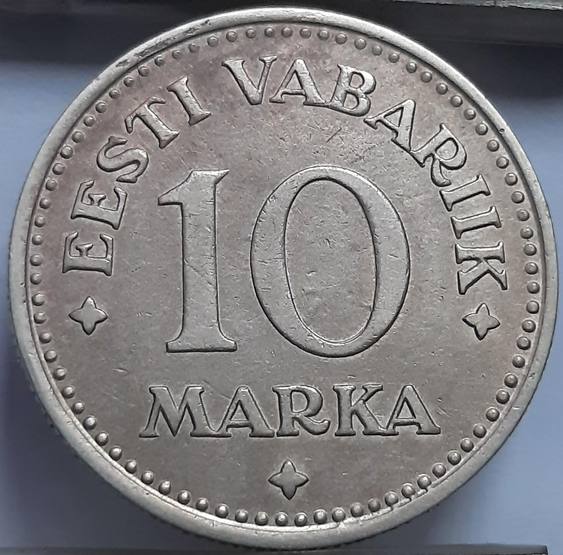 Estija 10 Markių 1925 KM#4 (6718) Brokas