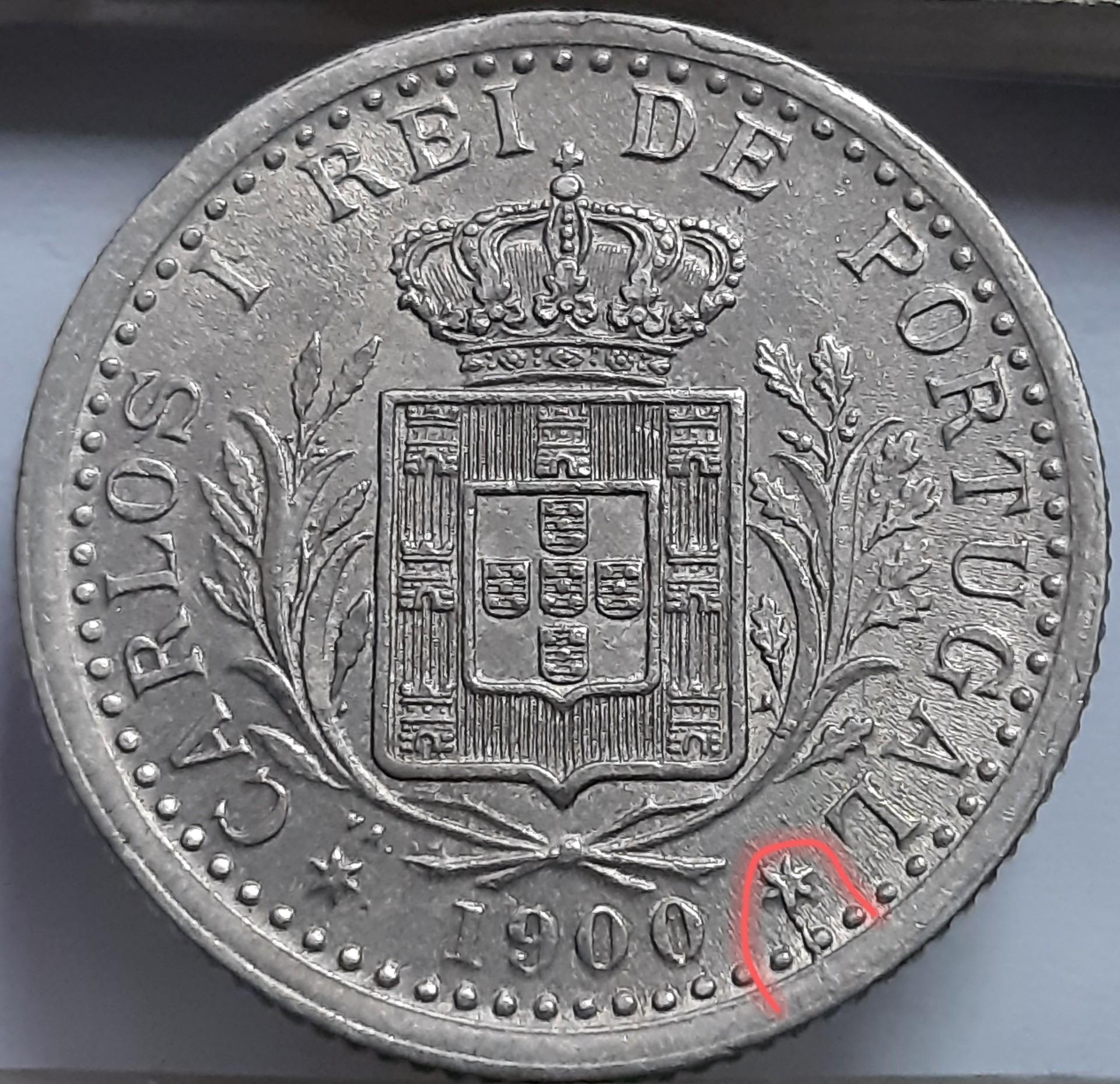 Portugalija 100 Realų 1900 Brokas KM#546 (6719)