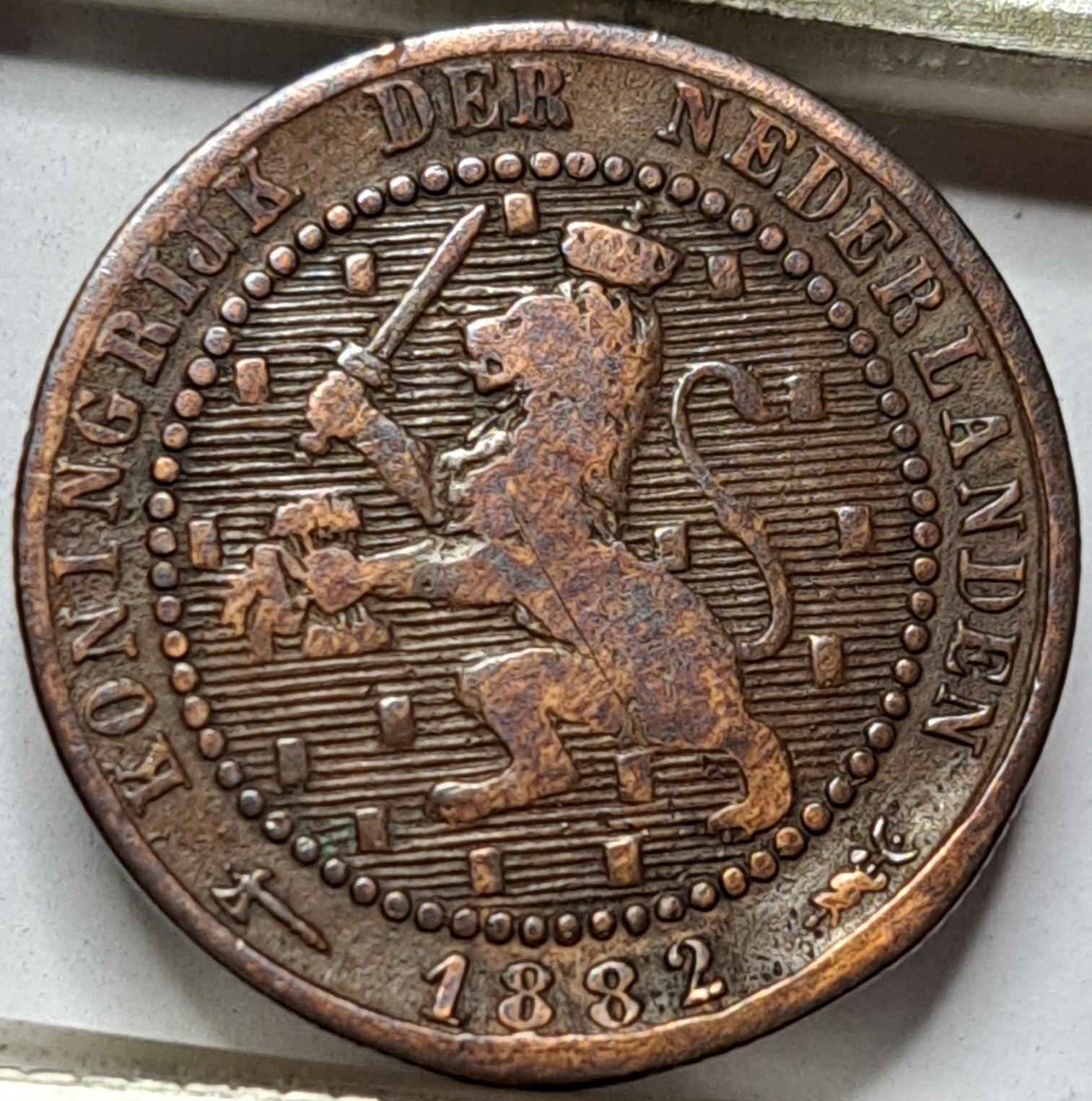 Nyderlandai 1 Centas 1882 KM#107 Bronza (6734)