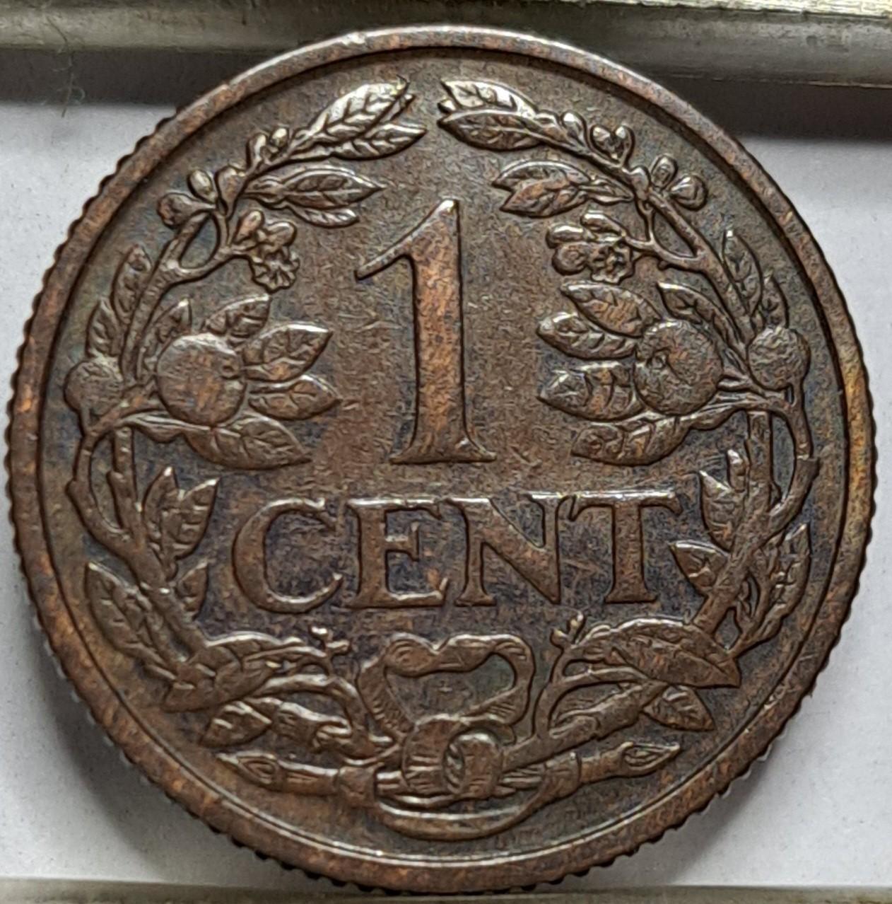 Nyderlandai 1 Centas 1916 KM#152 Bronza (6729)
