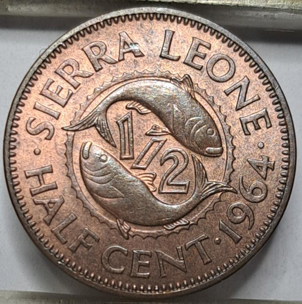 Siera Leonė ½ Cento 1964 KM#16 Bronza (6086)