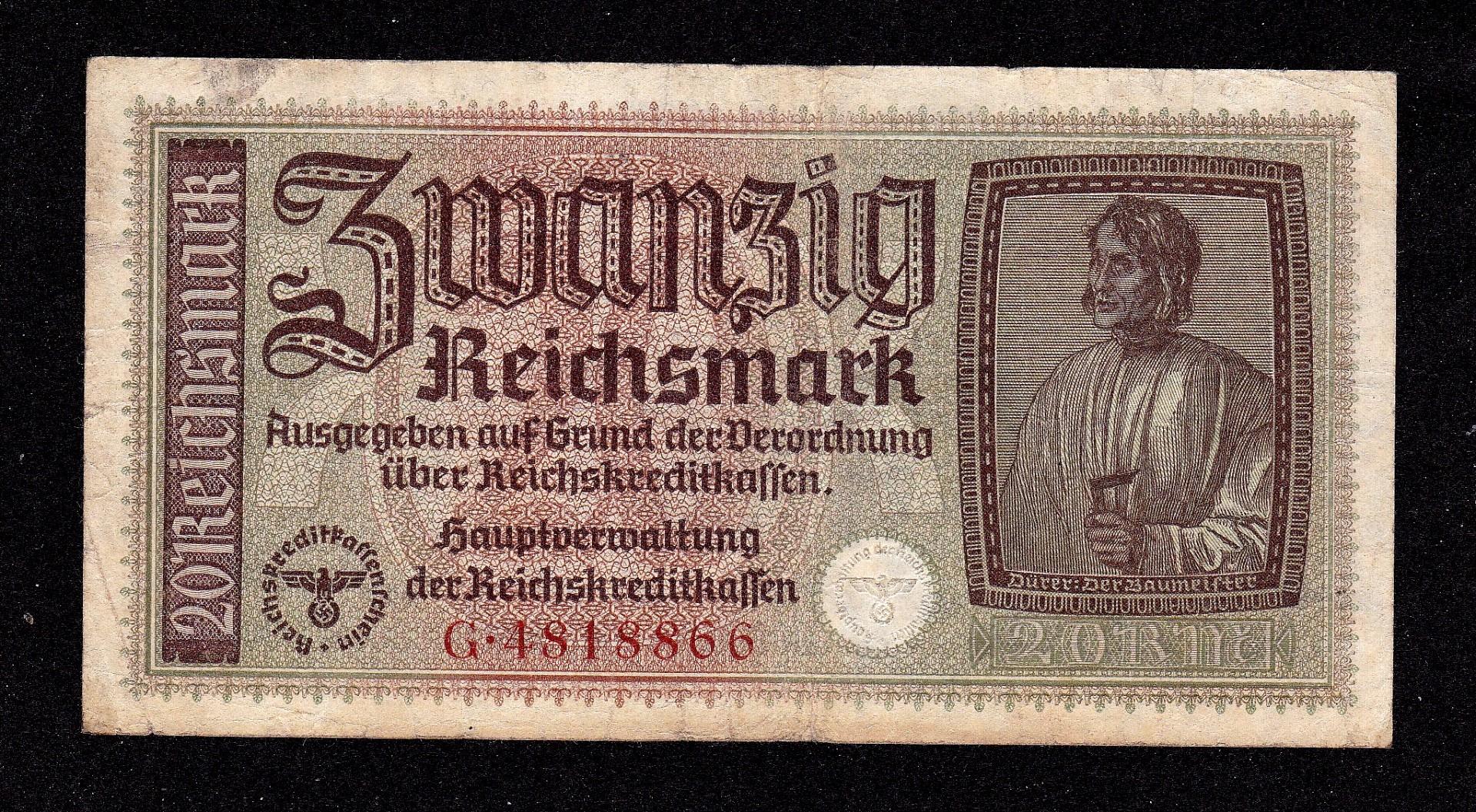 20 Reichsmark 1939 (1945) REICHSKREDITKASSEN