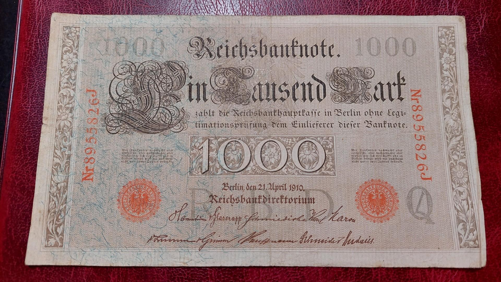 1,000 Mark 1910.04.21 Vokietija P-44b.5