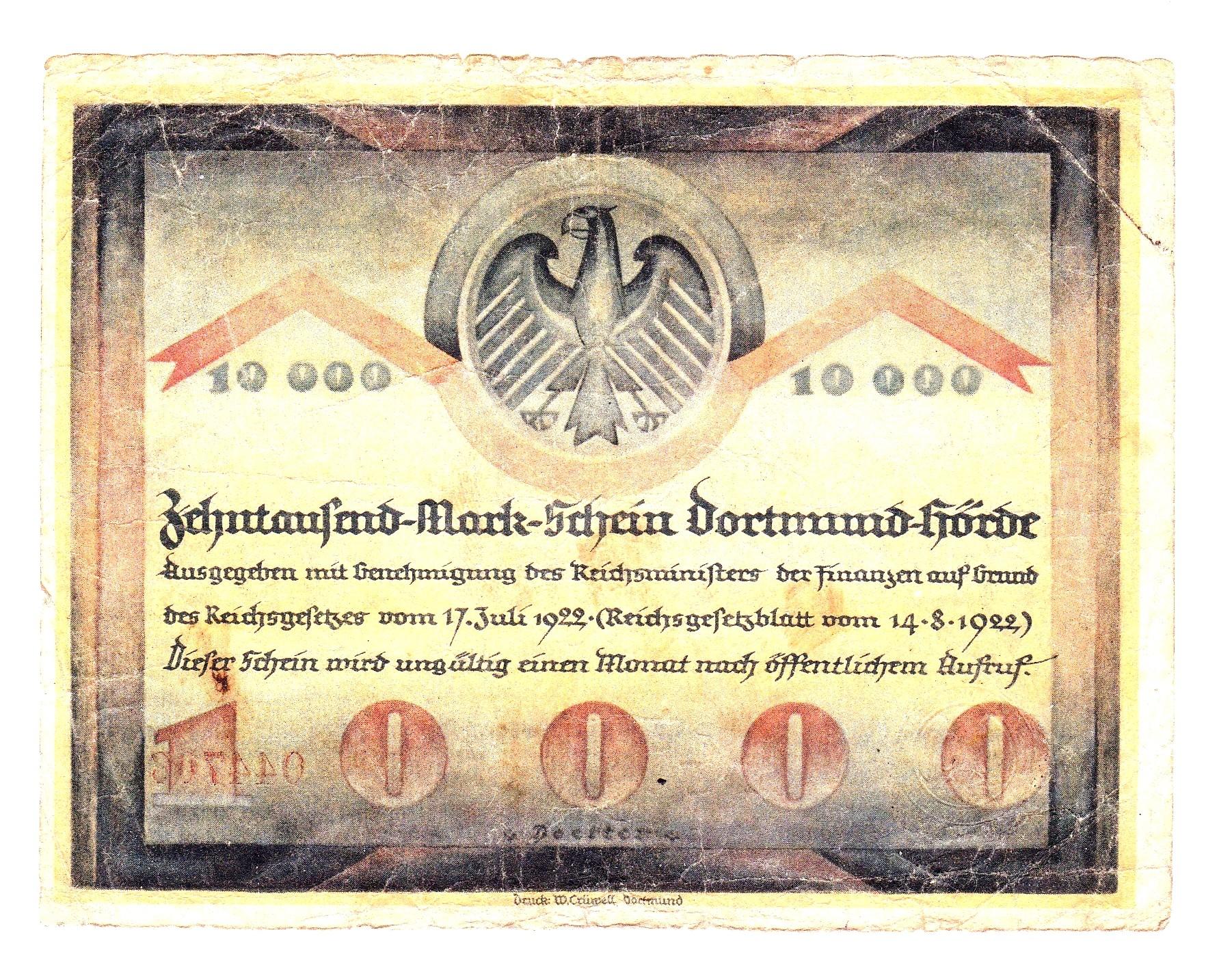1.2.1923 Dortmund 10000 Mark #044707