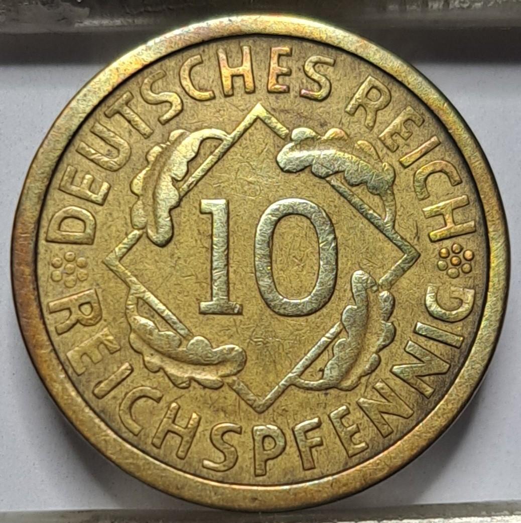 Vokietija 10 Reichspfenigų 1924 J KM#40 (6093)