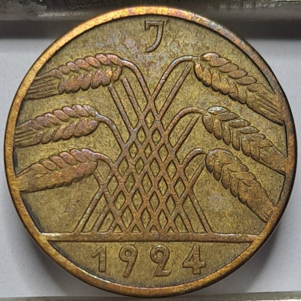 Vokietija 10 Reichspfenigų 1924 J KM#40 (6093)